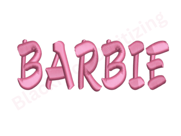 Barbie Text Embroidery Design
