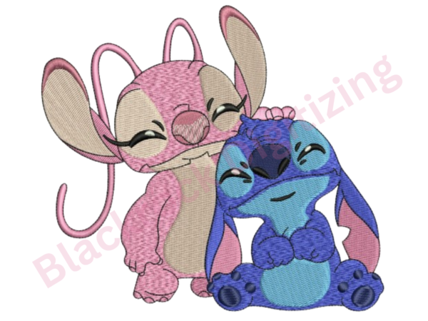Stitch and Angel Embroidery Design File